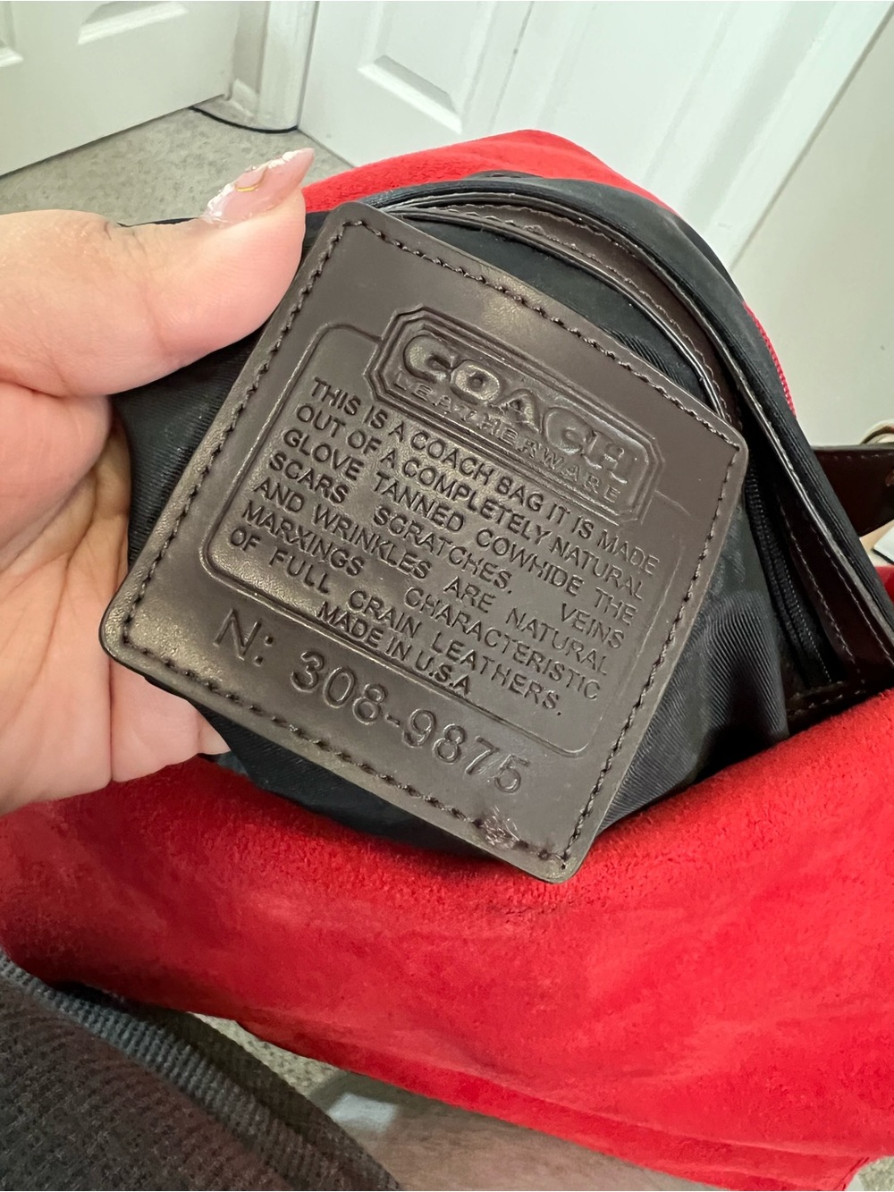 vintage Coach red suede hobo bag,medium - Picture 10 of 14